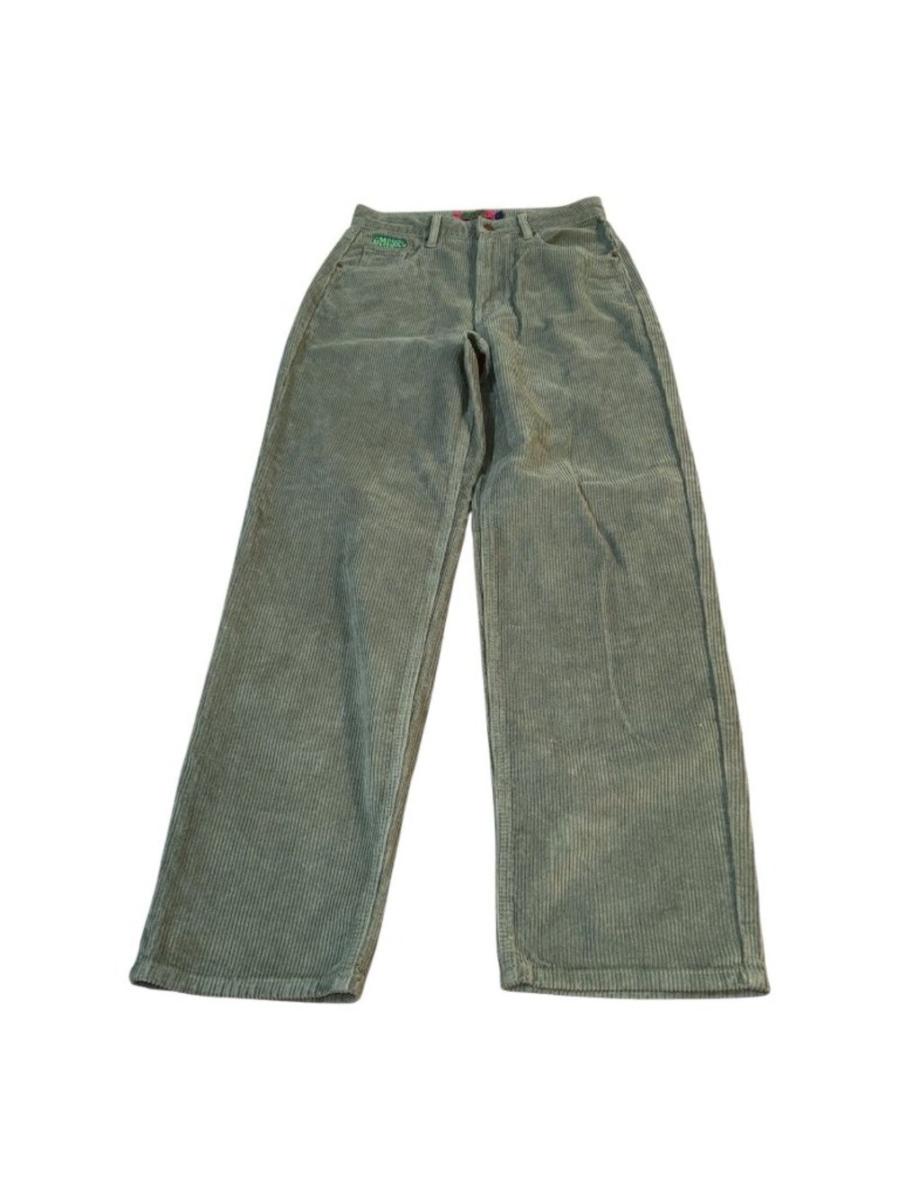 Empyre Tori Mint Green Corduroy Pants High Waisted Straight Leg Womens Size 6
